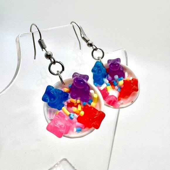Gummy Bear Earrings - Cereal Earrings - Ice Cream Earrings - Summer Accessories - Picture 3 of 10
